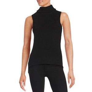 Black Sleeveless Turtleneck Sweater